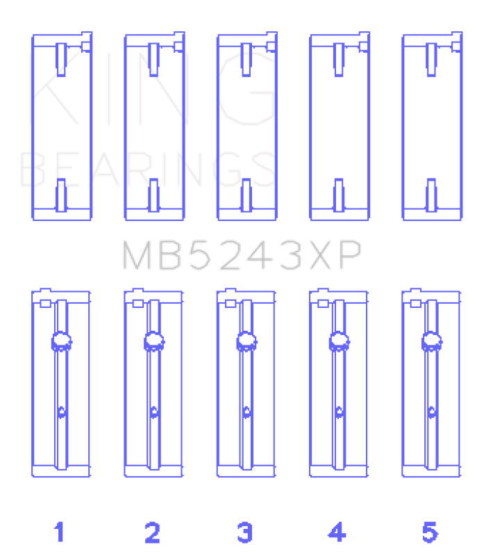 King Nissan SR20DE/DET 2.0L Performance Main Bearing Set - Size STDX - Mo-Moto