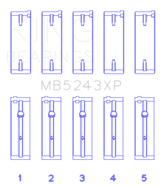 King Nissan SR20DE/DET 2.0L Performance Main Bearing Set - Size STDX - Mo-Moto