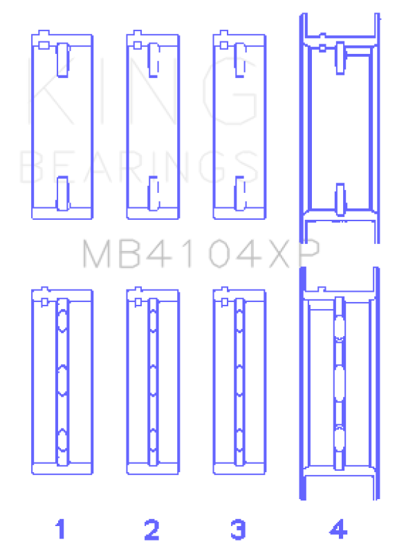 King Nissan VG30DE/VG30DETT Performance Main Bearing Set - Size STDX - Mo-Moto