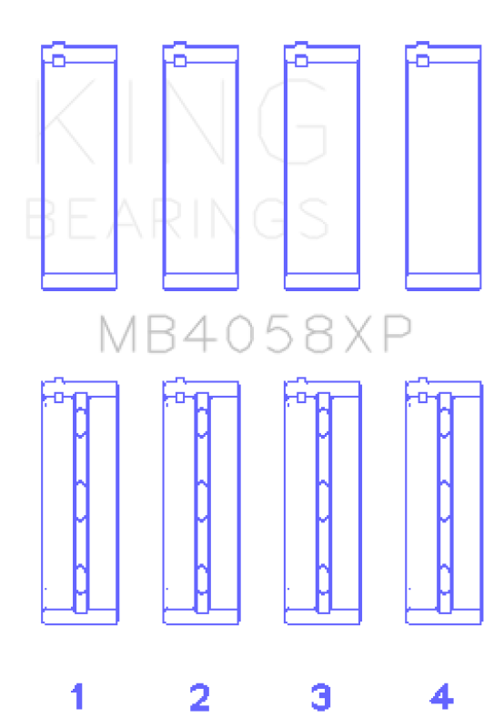 King Nissan VQ35DE Performance Main Bearing Set - Size STDX - Mo-Moto