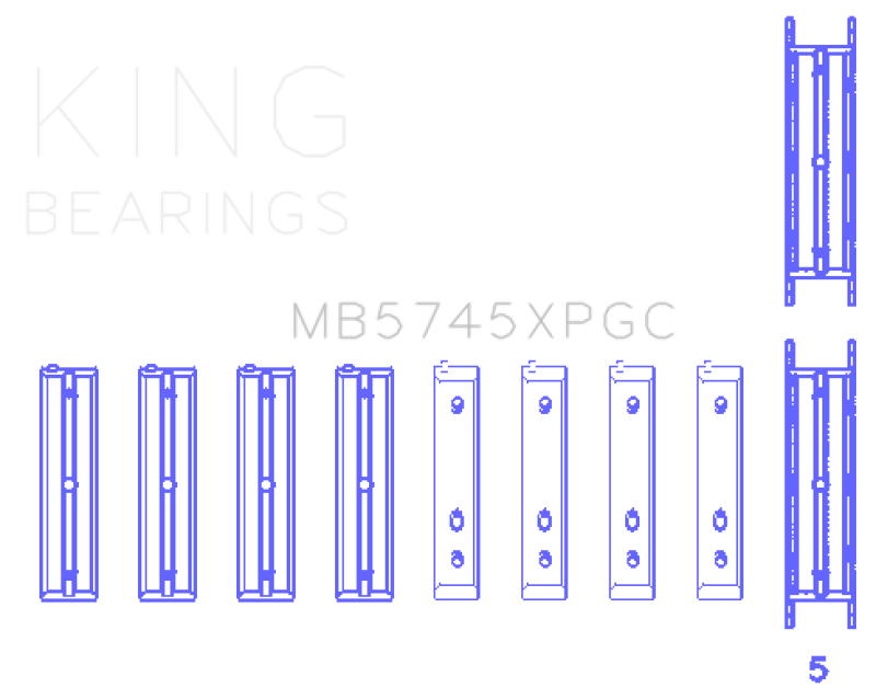 King Subaru FA20/Toyota 4U-GSE pMaxKote Performance Main Bearing Set - Size STDX - Mo-Moto