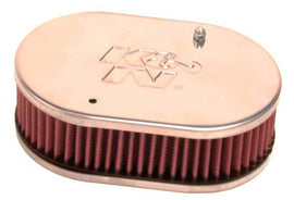 K&N Universal Custom Air Filter - Oval - Red - 51mm Neck Flange - Mo-Moto