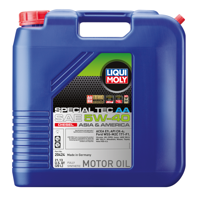 LIQUI MOLY 20L Special Tec AA Motor Oil SAE 5W40 Diesel - Mo-Moto