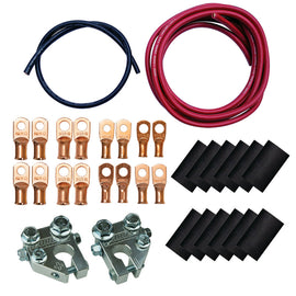 Moroso Billet Terminals Black Shrinks Remote Battery Cable Kit w/Positive & Negative Wires - Mo-Moto