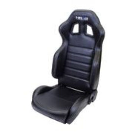 NRG Reclinable Sport Seats (Pair) PVC Leather w/NRG Logo - Black w/White Stitching - Mo-Moto