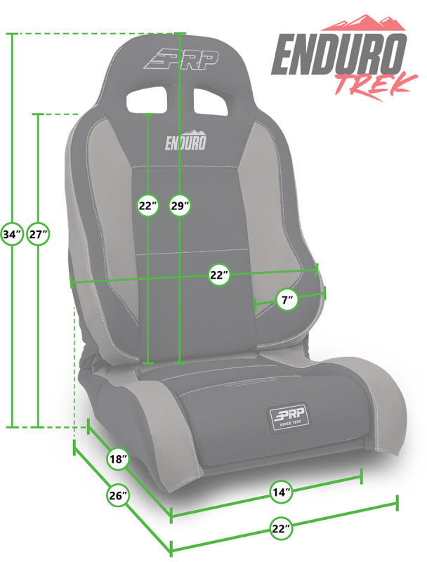 PRP 03-06 Jeep Wrangler TJ Enduro Elite Suspension Seat - Trek Edition - Black (Pair) - Mo-Moto