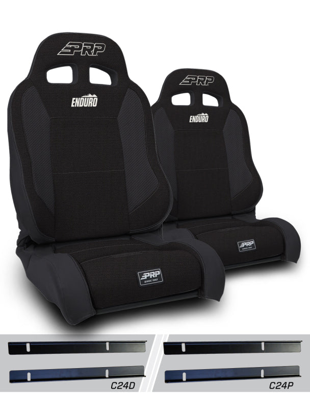 PRP 03-06 Jeep Wrangler TJ Enduro Elite Suspension Seat - Trek Edition - Black (Pair) - Mo-Moto