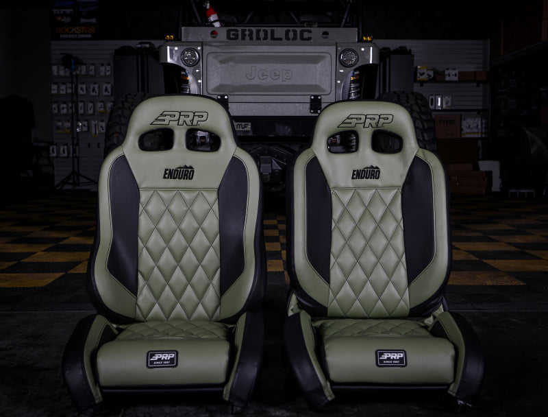 PRP 03-06 Jeep Wrangler TJ Enduro Elite Suspension Seat - Trek Edition - Black (Pair) - Mo-Moto