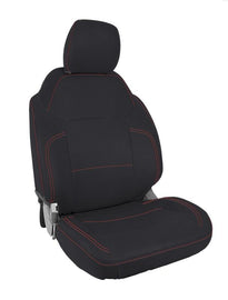 PRP 2021+ Ford Bronco 2 Door Front Seat Covers (Pair) - Black w/ Red Stitching - Mo-Moto
