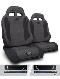 PRP 97-02 Jeep Wrangler TJ Enduro Elite Suspension Seat (Pair) - Trek Edition - Gray - Mo-Moto