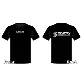 Snow Performance T-shirt Black w/White Logo - 4X - Mo-Moto