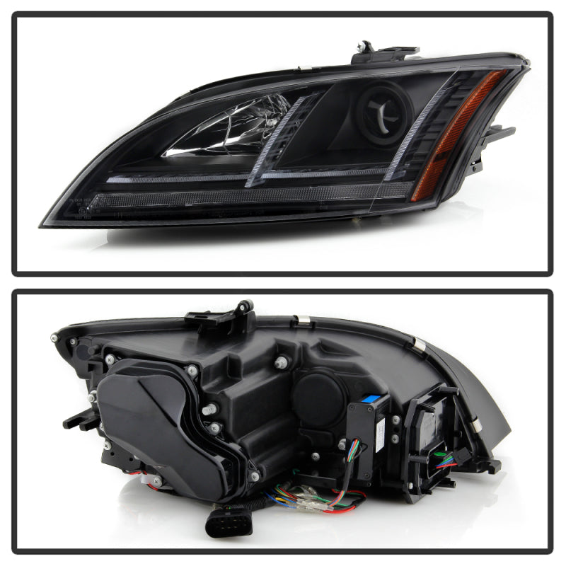 Spyder 08-15 Audi TT (HID Model Only) Projector Headlights - Sequential Signal - Black - Mo-Moto