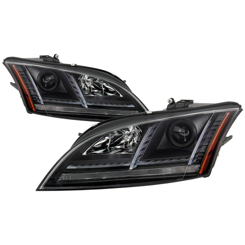 Spyder 08-15 Audi TT (HID Model Only) Projector Headlights - Sequential Signal - Black - Mo-Moto
