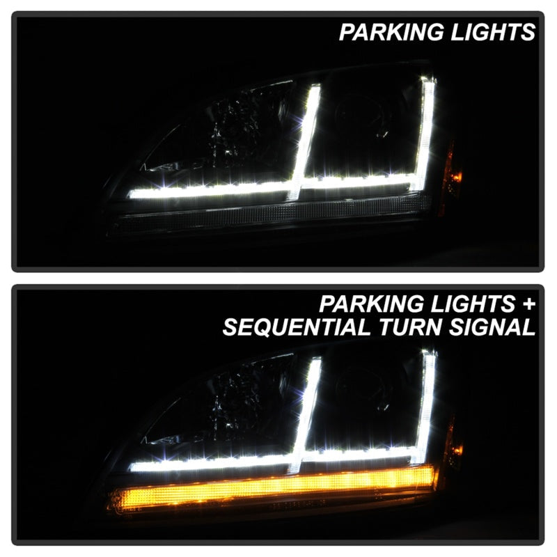 Spyder 08-15 Audi TT (HID Model Only) Projector Headlights - Sequential Signal - Black - Mo-Moto