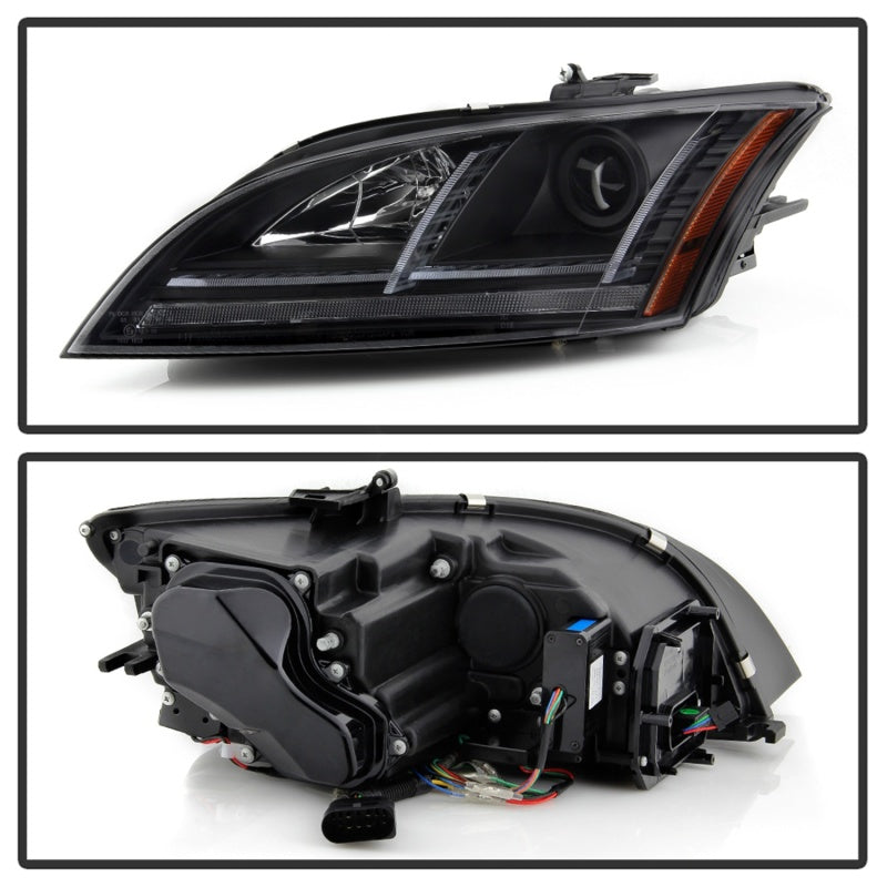 Spyder 08-15 Audi TT (HID Model Only) Projector Headlights - Sequential Signal - Black - Mo-Moto