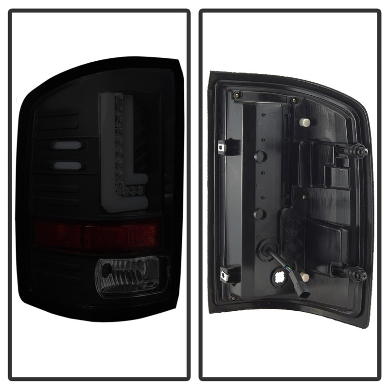 Spyder GMC Sierra 2016-2017 Light Bar LED Tail Lights - Black Smoke ALT-YD-GS16-LED-BSM - Mo-Moto