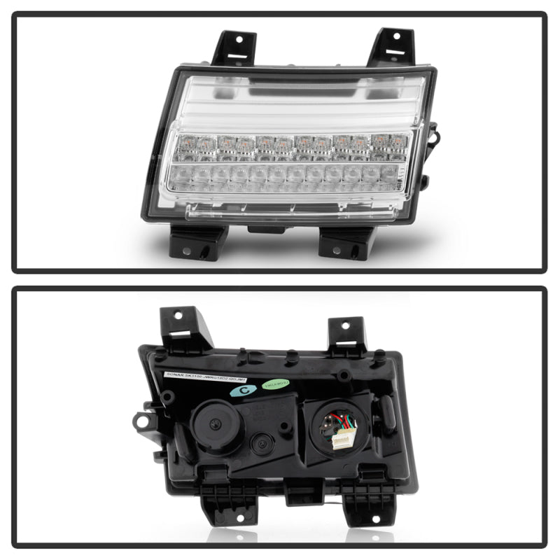 Spyder Jeep Wrangler 2018-2019 (LED Model Only) LED Front Bumper Lights - Sequential Signal - Chrome - Mo-Moto