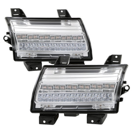 Spyder Jeep Wrangler 2018-2019 (LED Model Only) LED Front Bumper Lights - Sequential Signal - Chrome - Mo-Moto