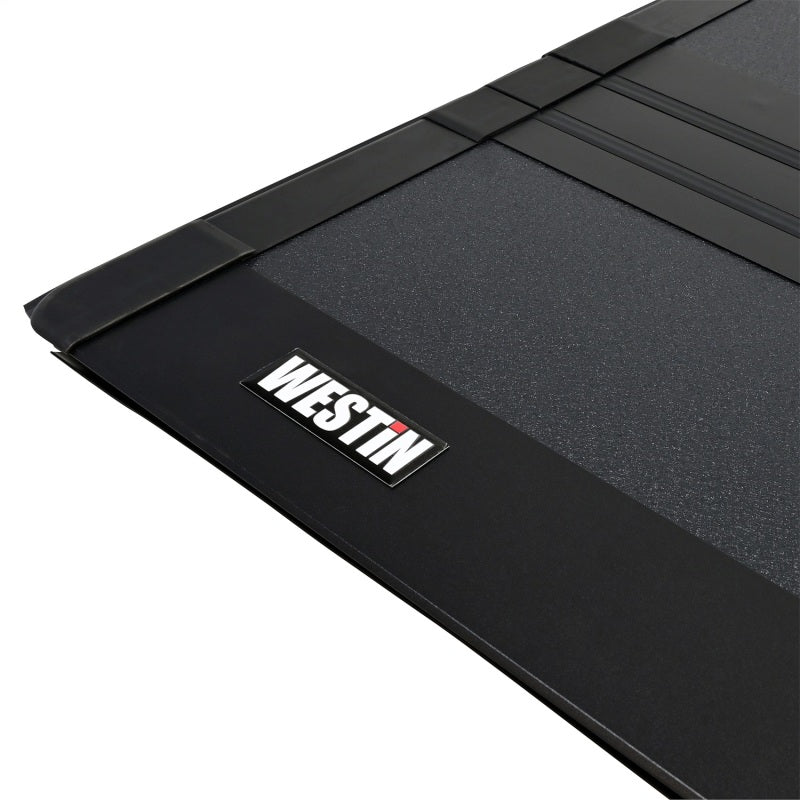 Westin 19-22 RAM 1500 Crew Cab (Excl. RamBox) 5ft. 7in. Bed Hard Tri-Fold Tonneau Cover - Black - Mo-Moto