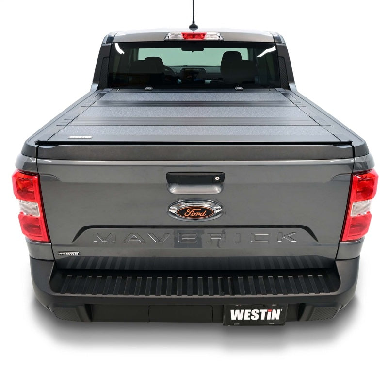 Westin 22-23 Ford Maverick 4WD 4ft. 6in. Bed Hard Tri-Fold Tonneau Cover - Black - Mo-Moto