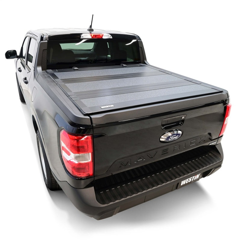 Westin 22-23 Ford Maverick 4WD 4ft. 6in. Bed Hard Tri-Fold Tonneau Cover - Black - Mo-Moto