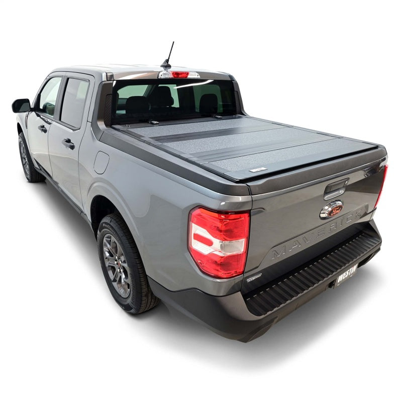Westin 22-23 Ford Maverick 4WD 4ft. 6in. Bed Hard Tri-Fold Tonneau Cover - Black - Mo-Moto