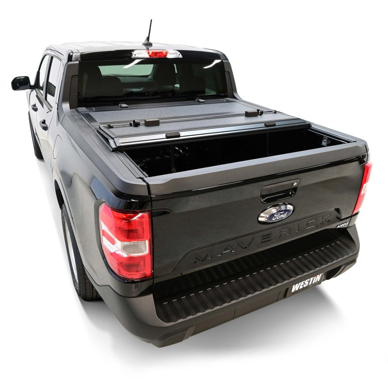 Westin 22-23 Ford Maverick 4WD 4ft. 6in. Bed Hard Tri-Fold Tonneau Cover - Black - Mo-Moto