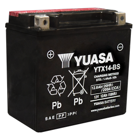 Yuasa YTX14-BS Maintenance Free AGM 12 Volt Battery (Bottle Supplied) - Mo-Moto